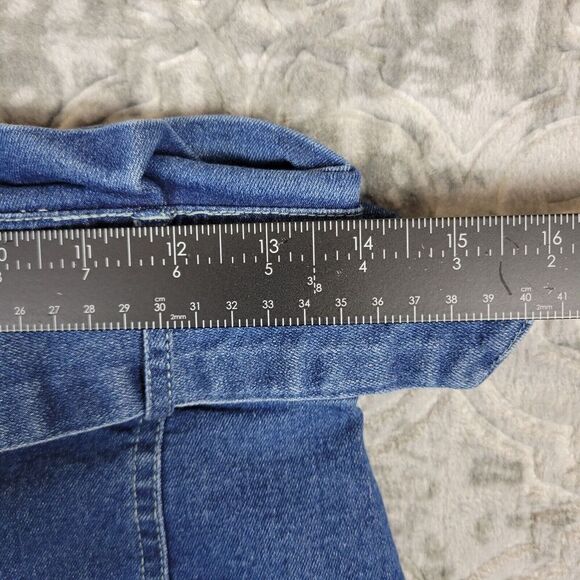 Machine Jeans Skirt Womens Medium Blue Denim Belted Snap Front Long Length - Picture 6 of 8